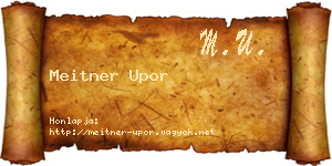Meitner Upor névjegykártya